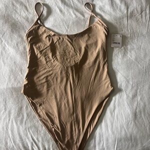 Free People Tan One-Piece Swimsuit